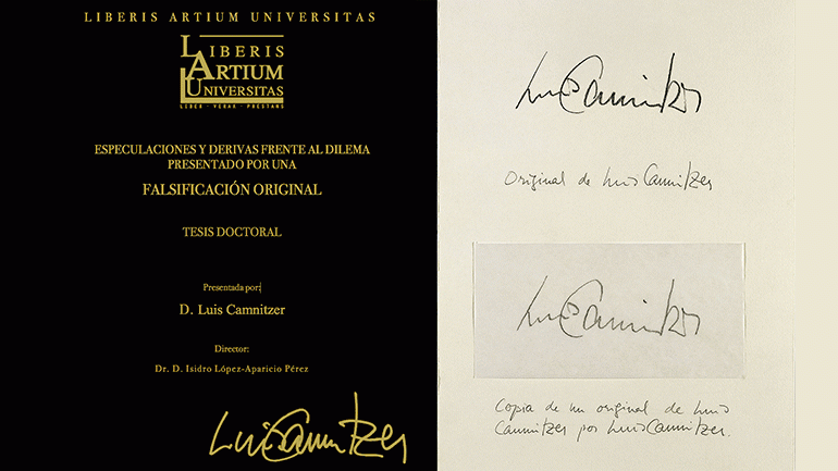 Defensa pública de la tesis de D. Luis Camnitzer en la Liberis Artium Universitas - Museo Reina Sofía